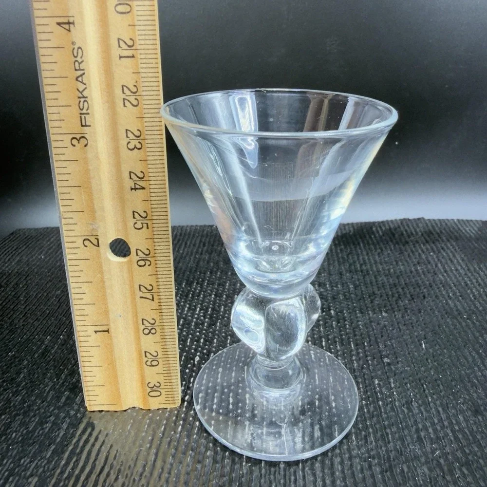 Vintage Seneca Ingrid Clear Elegant 3inch‎ Goblets Footed Cups Glasses Set 2